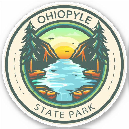 Ohiopyle State Park Pennsylvania Badge Sticker (Voorkant)