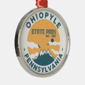 Ohiopyle State Park Pennsylvania - Retro  Metalen Ornament (Rechts)