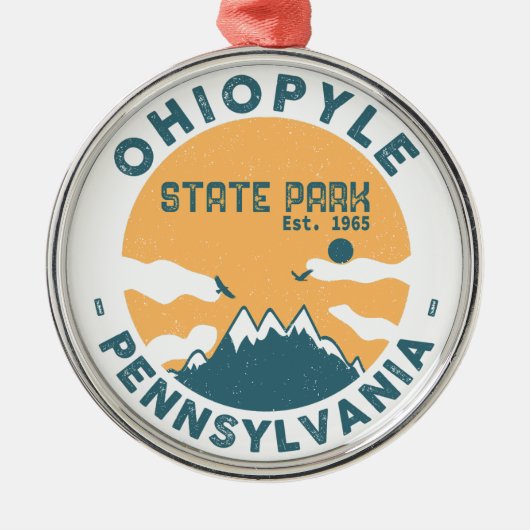 Ohiopyle State Park Pennsylvania - Retro  Metalen Ornament (Voorkant)