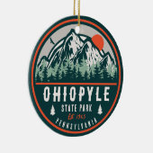 Ohiopyle State Park Pennsylvania Retro Sunset Keramisch Ornament (Rechts)