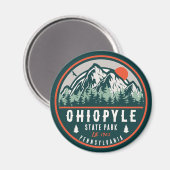 Ohiopyle State Park Pennsylvania Retro Sunset Magneet (Voorkant / Achterkant)