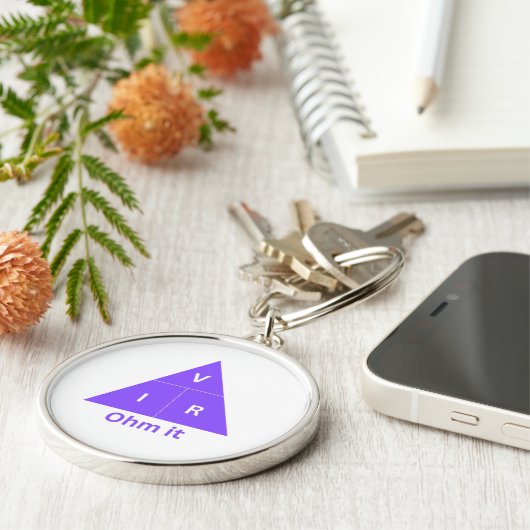 Ohm Het Paarse Ohm's Law Triangle Sleutelhanger (Zijkant)