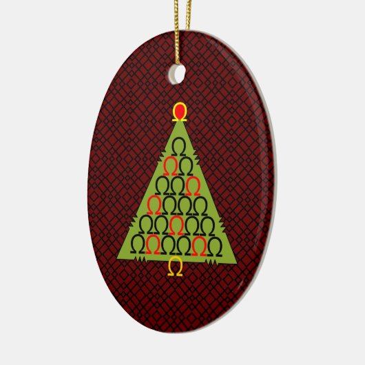 Ohm kerstboom keramisch ornament (Links)