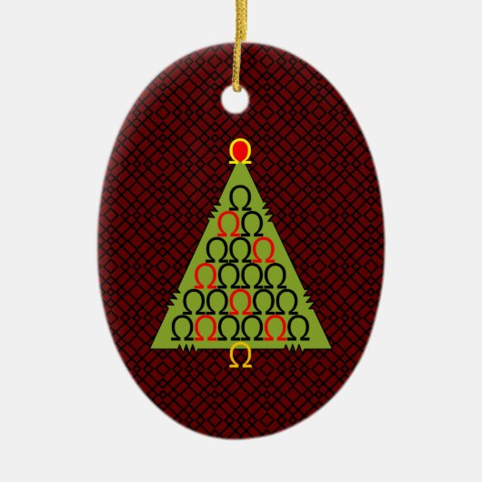 Ohm kerstboom keramisch ornament (Voorkant)