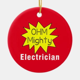 Ohm machtige elektricien keramisch ornament