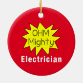 Ohm machtige elektricien keramisch ornament (Achterkant)