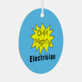 Ohm machtige elektricien metalen ornament (Voorkant Rechts)
