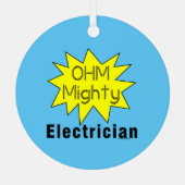 Ohm machtige elektricien metalen ornament (Achterkant)