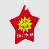 Ohm machtige elektricien ornament (voorkant)