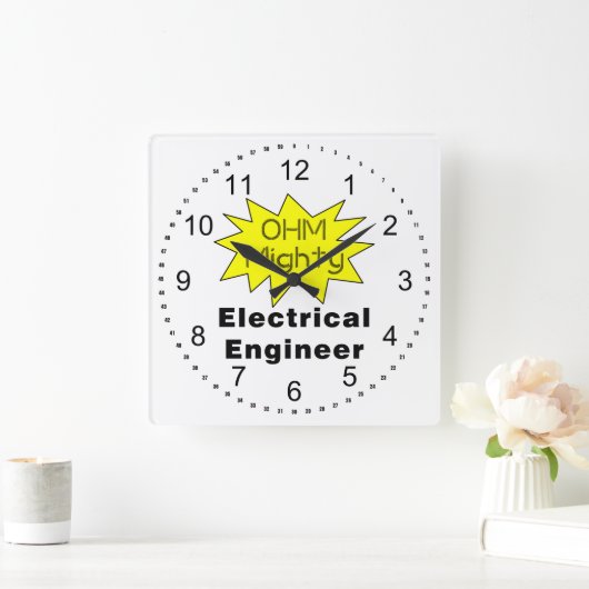 Ohm machtige elektroingenieur vierkante klok (Huis)