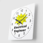 Ohm machtige elektroingenieur vierkante klok (Hoek)