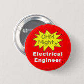 Ohm Machtige Elektrotechnicus Ronde Button 5,7 Cm (Voorkant /achterkant)