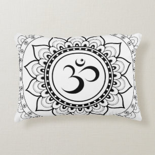 Ohm Mandala Om Mandala Wit & Zwart Accent Kussen