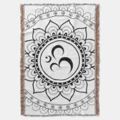 Ohm Mandala Om Mandala Wit & Zwart Deken (Voorkant Verticaal)