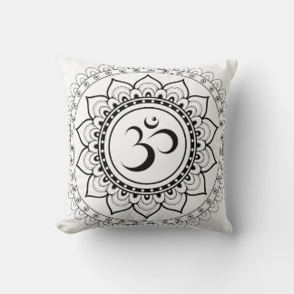 Ohm Mandala Om Mandala Wit & Zwart Kussen