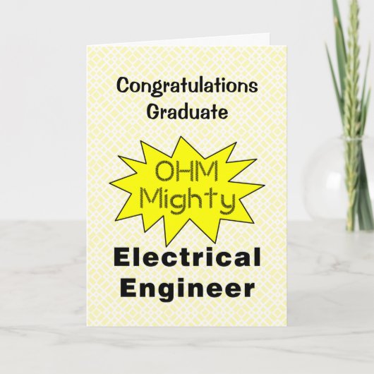 Ohm Mighty Electrical Engineer Afstuderen Kaart (Voorkant)