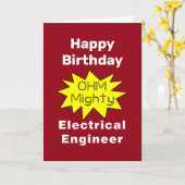 Ohm Mighty Electrical Engineer Birthday Card Kaart (Gele Bloem)