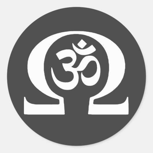 Ohm Om Ronde Sticker (Voorkant)