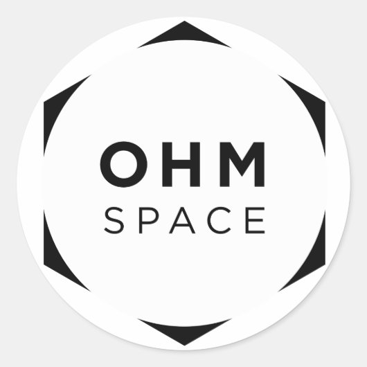 OHM-ruimte Ronde Sticker (Voorkant)