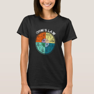 Ohm S Law Current Resistance Power Voltage Pie Ch T-shirt