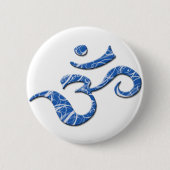 Ohm-symbool Button in blauw (Voorkant)