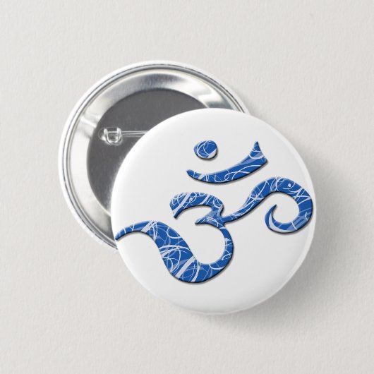 Ohm-symbool Button in blauw (Voorkant /achterkant)
