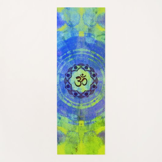 Ohm-symbool, mandala - groen yogamat (Voorkant)