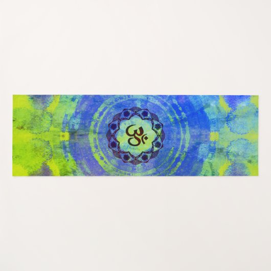 Ohm-symbool, mandala - groen yogamat (Voorkant (horizontaal))