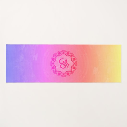 Ohm-symbool, mandala - pastelkleuren yogamat (Voorkant (horizontaal))