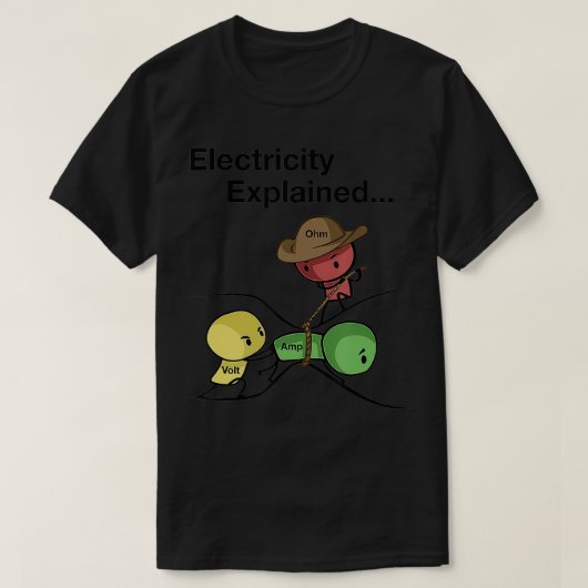 Ohm Volt Amp Electricity Explained Funny Electrici T-shirt (Design voorkant)