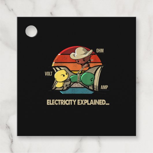 Ohm Volt AMP Electricity verklaarde elektricien Bedankjes Labels (Voorkant)