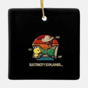 Ohm Volt AMP Electricity verklaarde elektricien Keramisch Ornament
