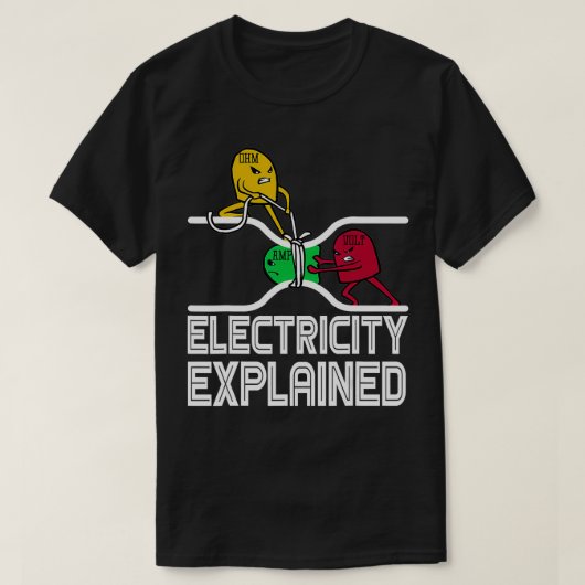 Ohm Volt AMP elektriciteit uitgelegd T-shirt (Design voorkant)