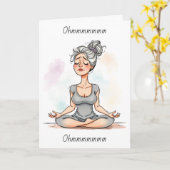 Ohm, vrouw die yoga doet | gekke wereld kaart (Gele Bloem)