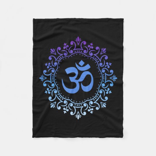 Ohm Yoga New Age Purple And Blue Mandala Sound Bat Fleece Deken (Voorkant)