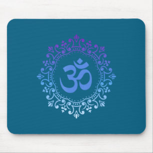 Ohm Yoga Nieuwe Leeftijd Paarse En Blauwe Mandala Muismat