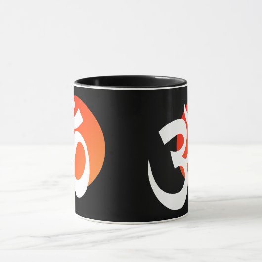 Ohm zwarte achtergrond mok (Midden)