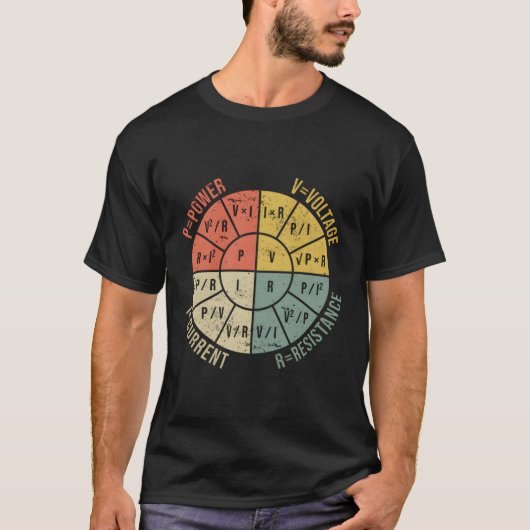 Ohms Law Diagram Electrical Electronics Engineer V T-shirt (Voorkant)