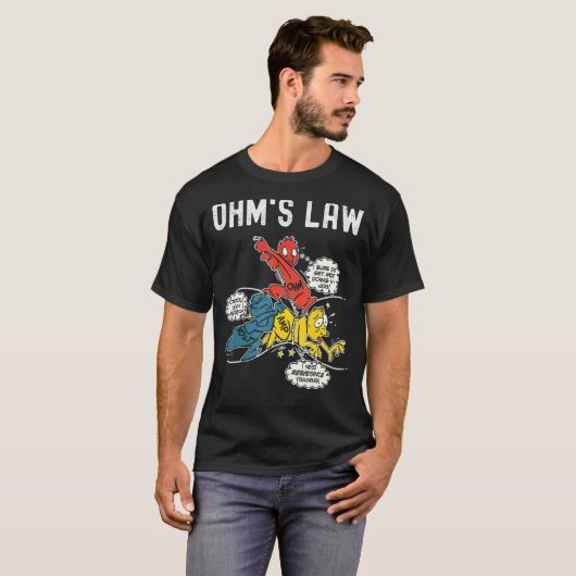 Ohms Law Electricity verklaarde Electrical Enginee T-shirt (Voorkant volledig)
