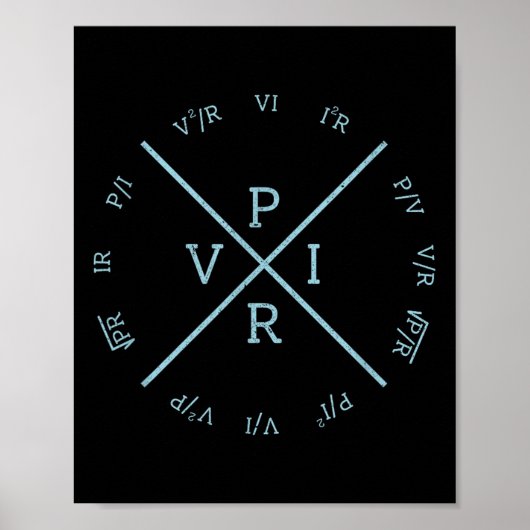 Ohms Law Power Wheel - Electrical Electronics Engi Poster (Voorkant)