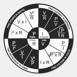 Ohm's Law Sticker - zwart-wit