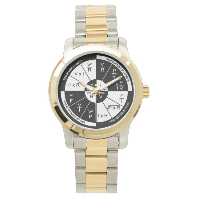 Ohm's Law Watch - Zwart-wit Horloge (Voorkant)
