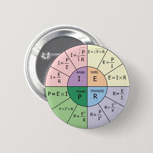 Ohm's wet ronde button 5,7 cm (Voorkant /achterkant)