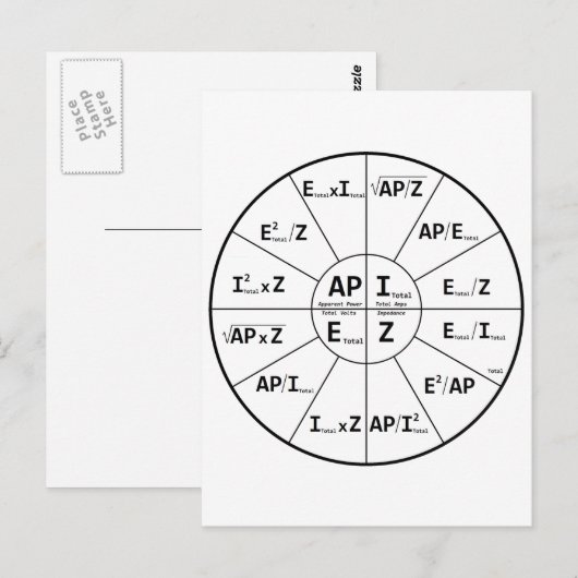 Ohms-wet voor AC Briefkaart (Voorkant / Achterkant)