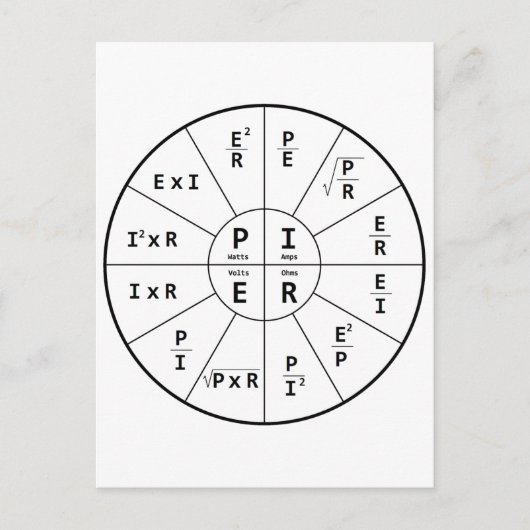 Ohm's wet voor DC Briefkaart (Voorkant)