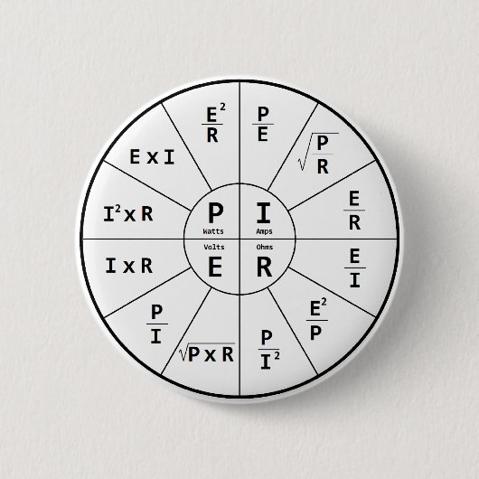 Ohm's wet voor DC Ronde Button 5,7 Cm (Voorkant)