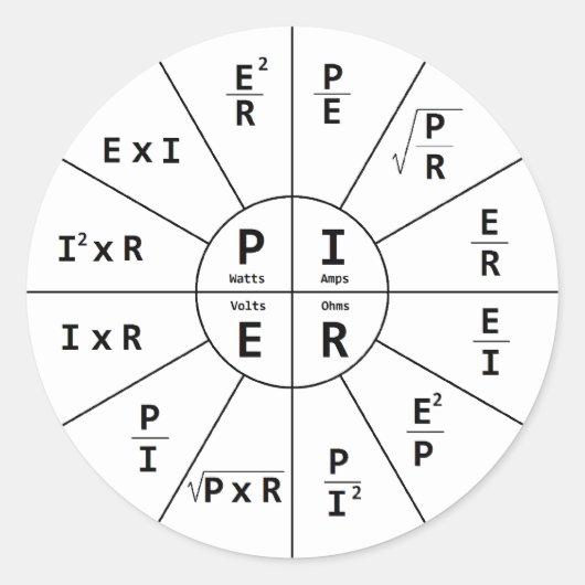 Ohm's wet voor DC Ronde Sticker (Voorkant)