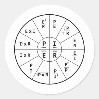Ohm's wet voor DC Ronde Sticker