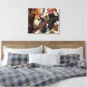 Ohn James Audubon Grote Specht Vogelprent Canvas Afdruk (Insitu (Slaapkamer))