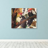 Ohn James Audubon Grote Specht Vogelprent Canvas Afdruk (Insitu (Houten vloer))